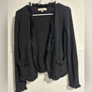 LOFT Textured Black Cardigan Sweater